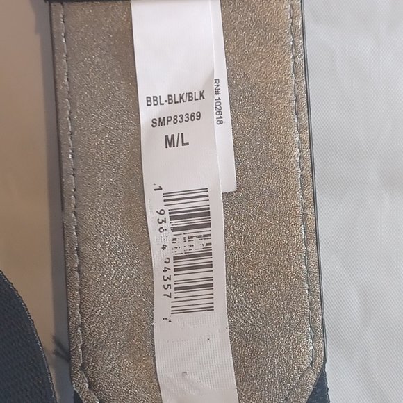 NWT Steve Madden Black Elastic / Patent Leather Grommet Belt M / L - Picture 5 of 5